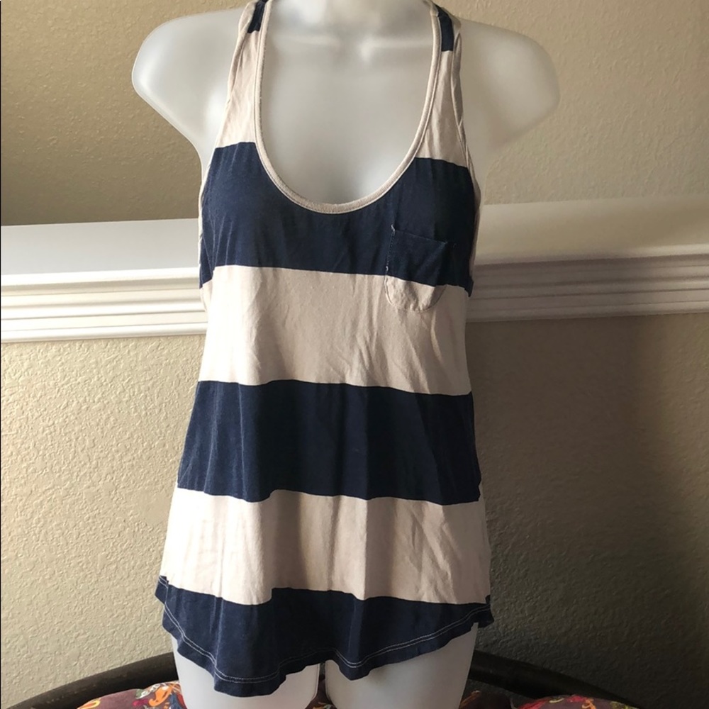 Splendid blue and tan striped tank